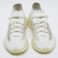 Pre Owned Yeezy x Adidas White Knit Fabric Boost 380 Calcite Glow Sneakers Size 40 2/3
