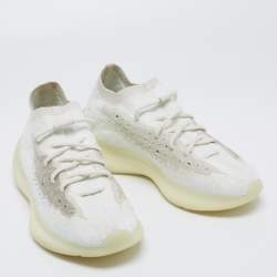 Pre Owned Yeezy x Adidas White Knit Fabric Boost 380 Calcite Glow Sneakers Size 40 2/3