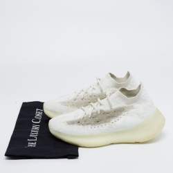 Pre Owned Yeezy x Adidas White Knit Fabric Boost 380 Calcite Glow Sneakers Size 40 2/3