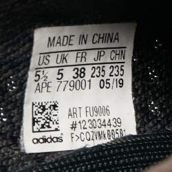مملوكة مسبقًا Yeezy x Adidas Black Knit Fabric Boost 350 V2 Black Non-Reflective Sneakers Size 38