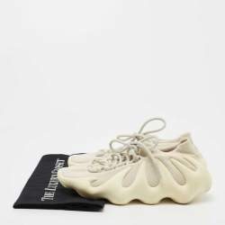 Pre Owned Yeezy x Adidas Cream Knit Fabric 450 Cloud White Sneakers Size 38