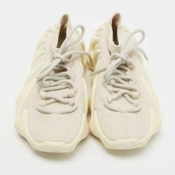 Pre Owned Yeezy x Adidas Cream Knit Fabric 450 Cloud White Sneakers Size 38