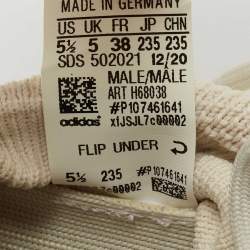 Pre Owned Yeezy x Adidas Cream Knit Fabric 450 Cloud White Sneakers Size 38