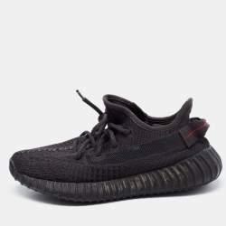 Pre Owned Yeezy x Adidas Black Knit Fabric Boost 350 V2 Sneakers Size 37 1/3