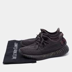 Pre Owned Yeezy x Adidas Black Knit Fabric Boost 350 V2 Sneakers Size 37 1/3