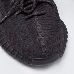 Pre Owned Yeezy x Adidas Black Knit Fabric Boost 350 V2 Sneakers Size 37 1/3