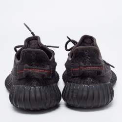Pre Owned Yeezy x Adidas Black Knit Fabric Boost 350 V2 Sneakers Size 37 1/3