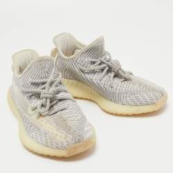 Yeezy x Adidas Grey/White Knit Fabric Boost 350 V2 Static Sneakers Size 39 1/3