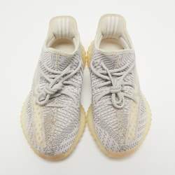 Yeezy x Adidas Grey/White Knit Fabric Boost 350 V2 Static Sneakers Size 39 1/3