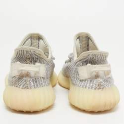 Yeezy x Adidas Grey/White Knit Fabric Boost 350 V2 Static Sneakers Size 39 1/3