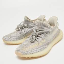 Yeezy x Adidas Grey/White Knit Fabric Boost 350 V2 Static Sneakers