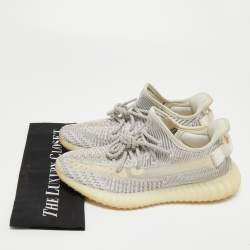 Yeezy x Adidas Grey/White Knit Fabric Boost 350 V2 Static Sneakers Size 39 1/3