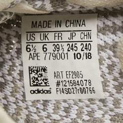 Yeezy x Adidas Grey/White Knit Fabric Boost 350 V2 Static Sneakers Size 39 1/3