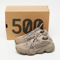 Pre Owned Yeezy x Adidas Grey Suede Yeezy 500 Sneakers Size 38 2/3