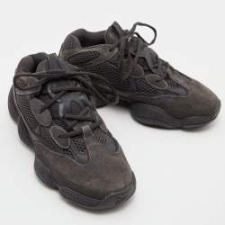 Pre Owned Yeezy x Adidas Grey Suede and Mesh Boost 500 Utility Sneakers Size 39 1/3