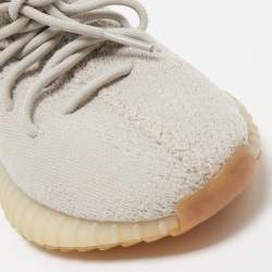 Pre Owned Yeezy x Adidas Grey Knit Fabric Boost 350 V2 Grey Sneakers Size 38 2/3
