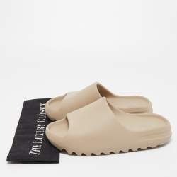 Pre Owned Yeezy x Adidas Beige Rubber 'Pure' Slide Sandals Size 37.5