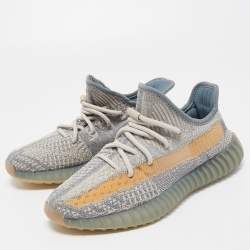 Yeezy x Adidas Grey Knit Fabric Boost 350 V2 Israfil Sneakers Size 39 1/3