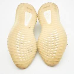 Pre Owned Yeezy x Adidas Green Knit Fabric Boost 350 V2 Sesame Sneakers Size 38 2/3