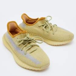 Pre Owned Yeezy x Adidas Yellow Cotton Knit Boost 350 V2 Marsh Sneakers Size 41 1/3
