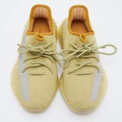 Pre Owned Yeezy x Adidas Yellow Cotton Knit Boost 350 V2 Marsh Sneakers Size 41 1/3