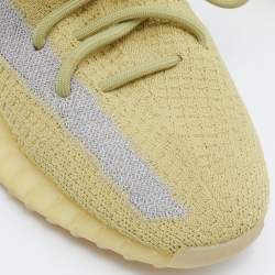 Pre Owned Yeezy x Adidas Yellow Cotton Knit Boost 350 V2 Marsh Sneakers Size 41 1/3