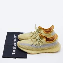 Pre Owned Yeezy x Adidas Yellow Cotton Knit Boost 350 V2 Marsh Sneakers Size 41 1/3