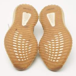 Pre Owned Yeezy x Adidas Grey Knit Fabric Boost 350 V2 Sesame Sneakers Size 38