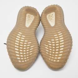 Pre Owned Yeezy x Adidas Grey/Orange Knit Fabric Boost 350 V2 Beluga Reflective Sneakers Size 38