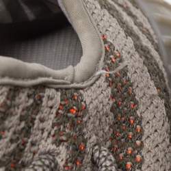 Pre Owned Yeezy x Adidas Grey/Orange Knit Fabric Boost 350 V2 Beluga Reflective Sneakers Size 38