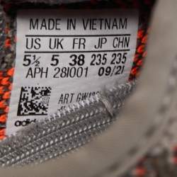 Pre Owned Yeezy x Adidas Grey/Orange Knit Fabric Boost 350 V2 Beluga Reflective Sneakers Size 38