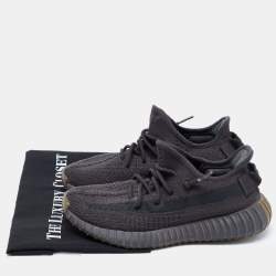 Yeezy x Adidas Black Knit Fabric Boost 350 V2 Cinder Sneakers Size 38 2/3