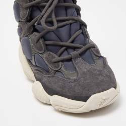 Pre Owned Yeezy x Adidas Black/Grey Suede and Leather Yeezy 500 Sneakers Size 38