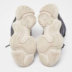 Pre Owned Yeezy x Adidas Black/Grey Suede and Leather Yeezy 500 Sneakers Size 38