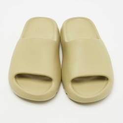 Pre Owned Yeezy x Adidas Green Rubber Resin Slides Size 37