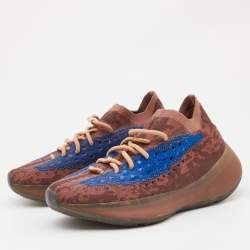 Pre Owned Yeezy x Adidas Multicolor Knit Fabric Boost 380 Azure Sneakers Size 39 1/3