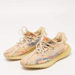 Pre Owned Yeezy x Adidas Multicolor Knit Fabric Boost 350 V2 MX Oat Sneakers Size 38.5