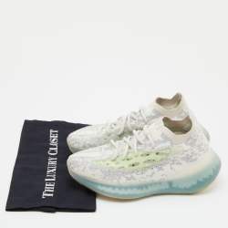 Pre Owned Yeezy x Adidas Blue Knit Fabric Boost 380  Alien Blue Sneakers Size 40 2/3