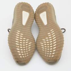 Pre Owned Yeezy x Adidas Grey/Orange Knit Fabric Boost 350 V2 Beluga Reflective Sneakers Size 39 1/3