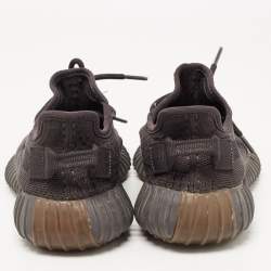 Pre Owned Yeezy x adidas Black Knit Fabric Boost 350 V2 Cinder Sneakers Size 36 2/3