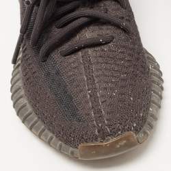 Pre Owned Yeezy x adidas Black Knit Fabric Boost 350 V2 Cinder Sneakers Size 36 2/3