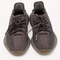 Pre Owned Yeezy x adidas Black Knit Fabric Boost 350 V2 Cinder Sneakers Size 36 2/3