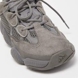 Pre Owned Yeezy x Adidas Grey Suede and Mesh Yeezy 500 Granite Sneakers Size 40