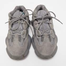 Pre Owned Yeezy x Adidas Grey Suede and Mesh Yeezy 500 Granite Sneakers Size 40