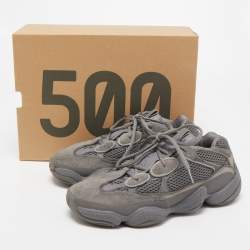 Pre Owned Yeezy x Adidas Grey Suede and Mesh Yeezy 500 Granite Sneakers Size 40