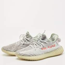 Pre Owned Yeezy x adidas Green/Blue Knit Fabric 350 V2 Blue Tint Sneakers Size 40 2/3
