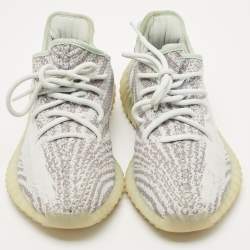 Pre Owned Yeezy x adidas Green/Blue Knit Fabric 350 V2 Blue Tint Sneakers Size 40 2/3