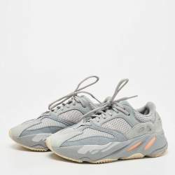 Pre Owned Yeezy x Adidas Green Suede and Mesh Boost 700 Inertia Sneakers 37 2/3