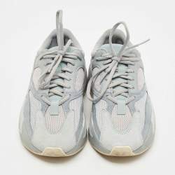 Pre Owned Yeezy x Adidas Green Suede and Mesh Boost 700 Inertia Sneakers 37 2/3