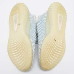 Pre Owned Yeezy x Adidas Blue/White Knit Fabric Boost 350 V2 Cloud- White Sneakers Size 39 1/3
